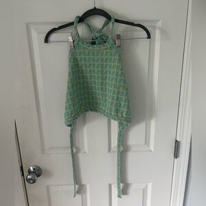 Zara Tie Neck Multicolor Top